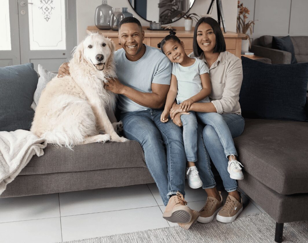 Family with dog